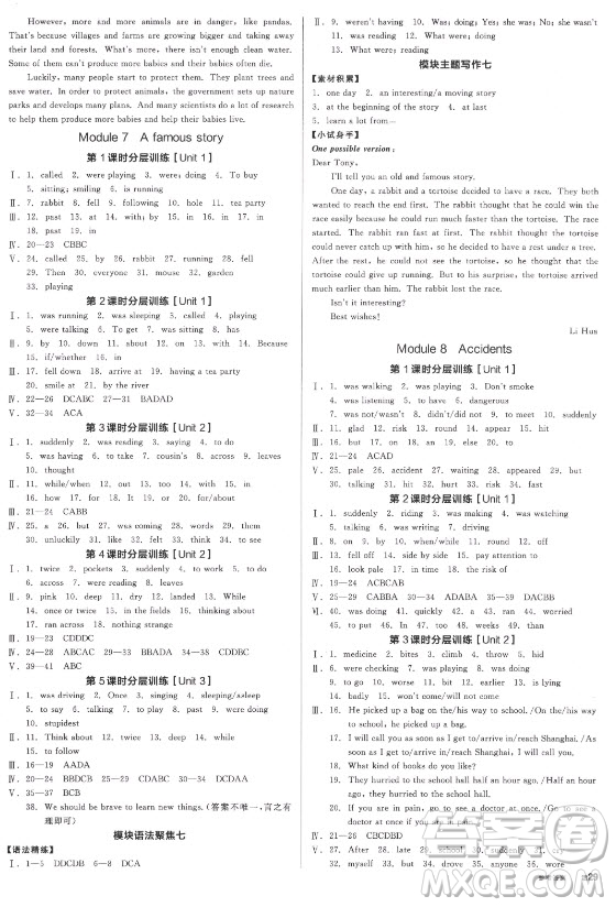 河北科學(xué)技術(shù)出版社2021全品學(xué)練考英語(yǔ)八年級(jí)上冊(cè)WY外研版浙江專(zhuān)版答案