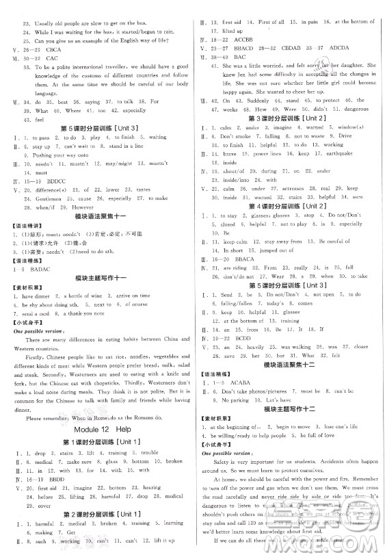 河北科學(xué)技術(shù)出版社2021全品學(xué)練考英語(yǔ)八年級(jí)上冊(cè)WY外研版浙江專(zhuān)版答案
