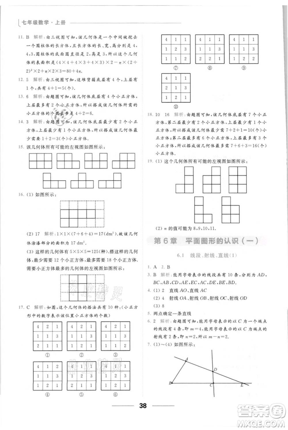云南美術(shù)出版社2021秋季亮點(diǎn)給力提優(yōu)課時(shí)作業(yè)本七年級(jí)上冊(cè)數(shù)學(xué)通用版參考答案