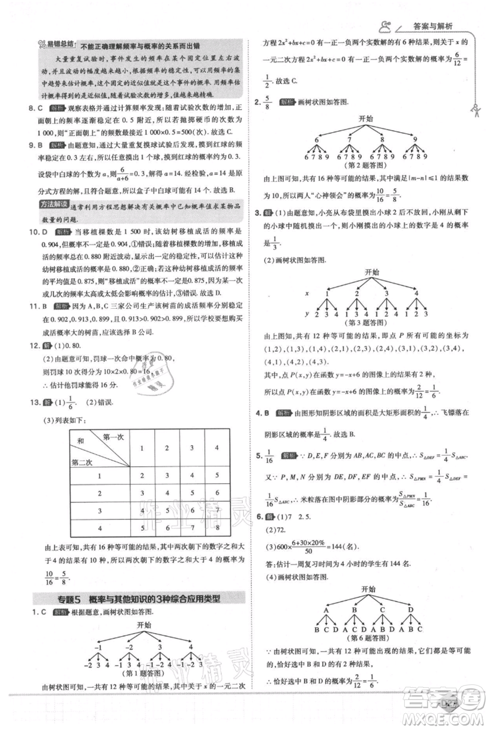 開(kāi)明出版社2021少年班初中數(shù)學(xué)九年級(jí)上冊(cè)北師大版參考答案