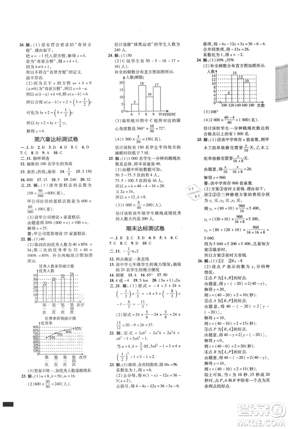 安徽教育出版社2021點(diǎn)撥訓(xùn)練課時(shí)作業(yè)本七年級上冊數(shù)學(xué)北師大版參考答案