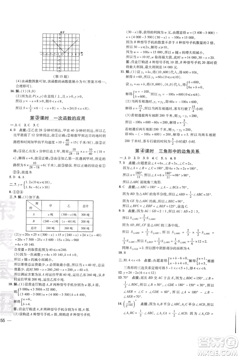 吉林教育出版社2021點(diǎn)撥訓(xùn)練課時(shí)作業(yè)本八年級(jí)上冊(cè)數(shù)學(xué)滬科版安徽專用參考答案