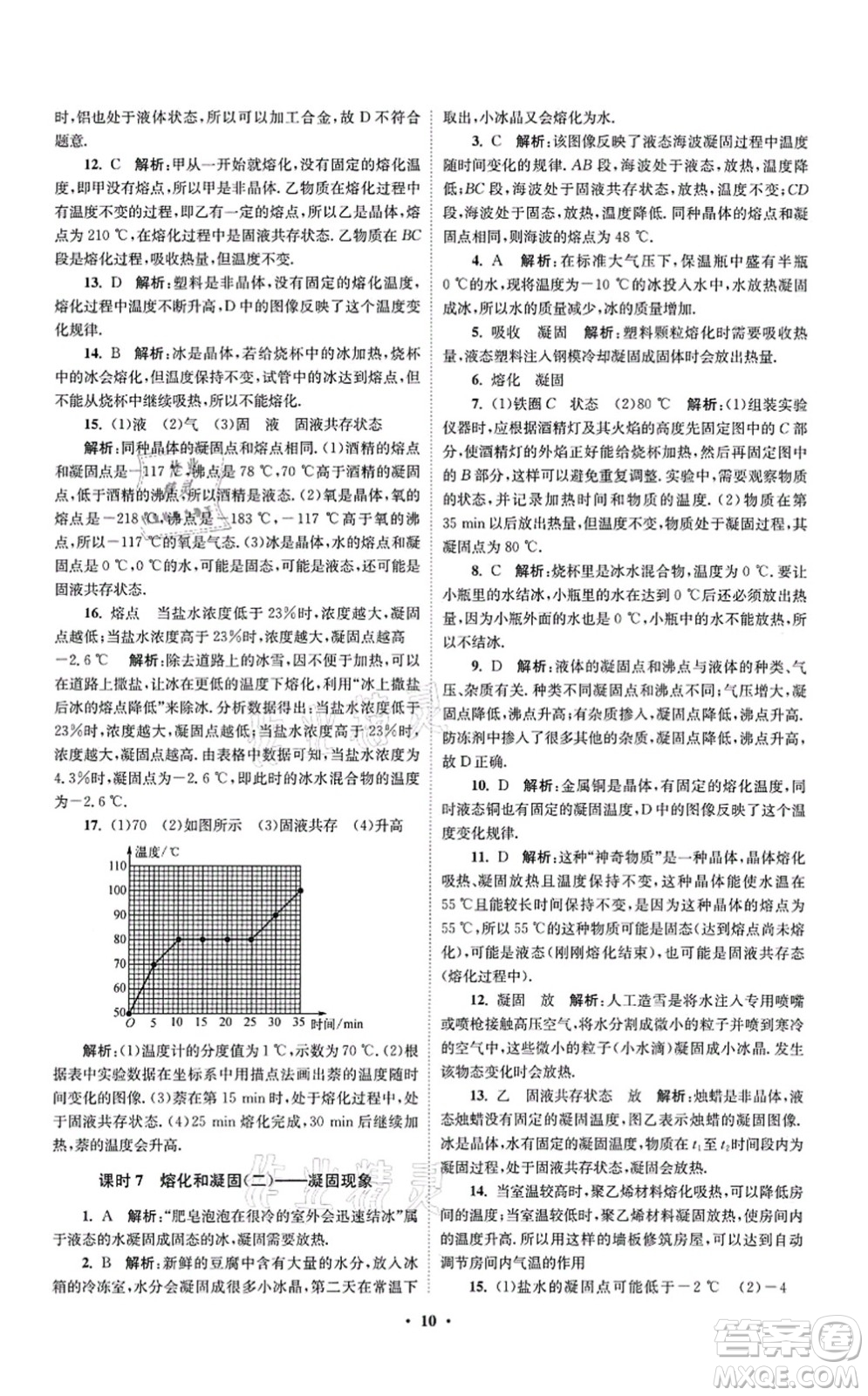 江蘇鳳凰科學(xué)技術(shù)出版社2021小題狂做提優(yōu)版八年級物理上冊蘇科版答案