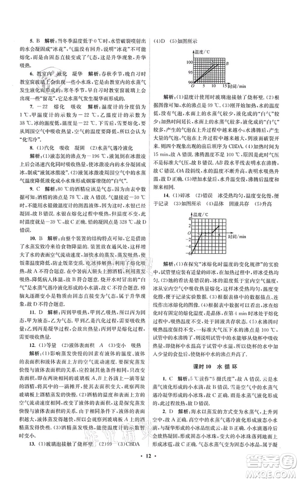 江蘇鳳凰科學(xué)技術(shù)出版社2021小題狂做提優(yōu)版八年級物理上冊蘇科版答案