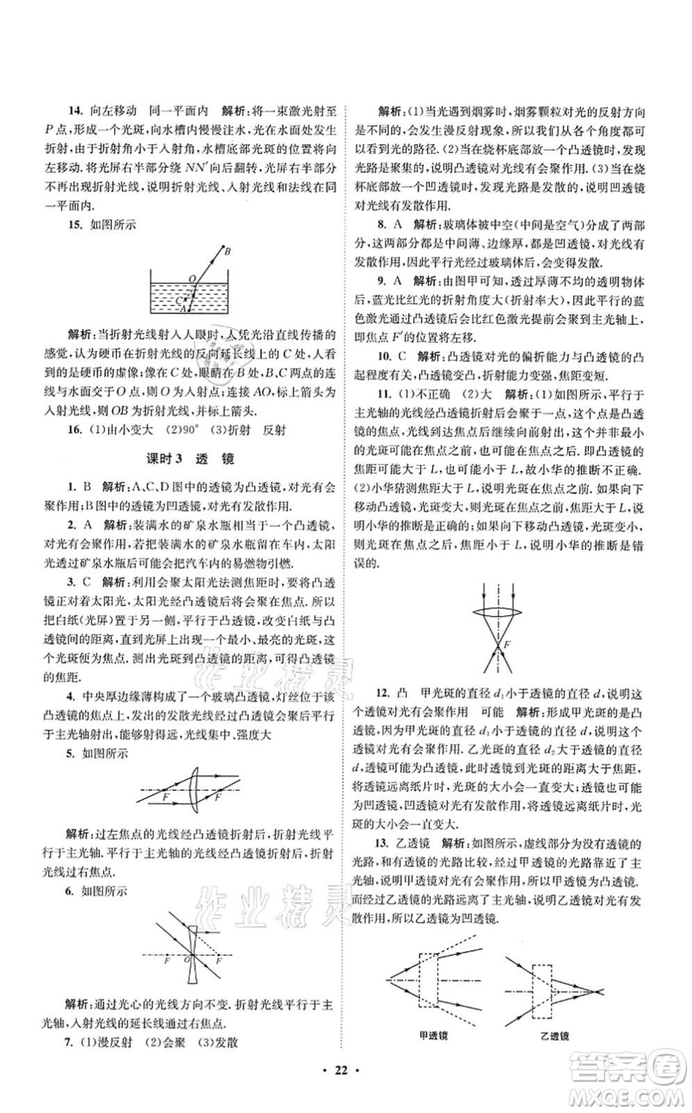 江蘇鳳凰科學(xué)技術(shù)出版社2021小題狂做提優(yōu)版八年級物理上冊蘇科版答案