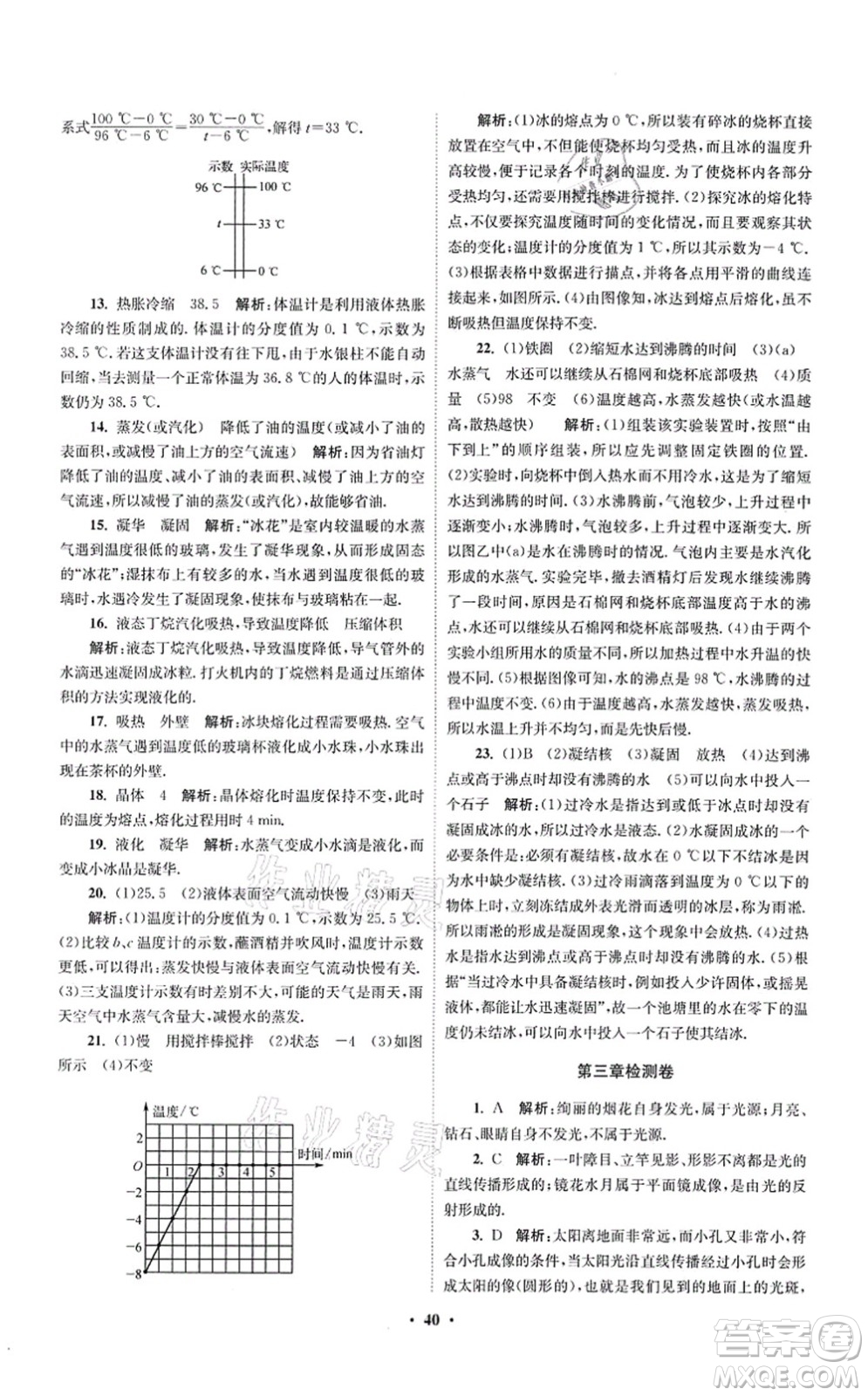 江蘇鳳凰科學(xué)技術(shù)出版社2021小題狂做提優(yōu)版八年級物理上冊蘇科版答案