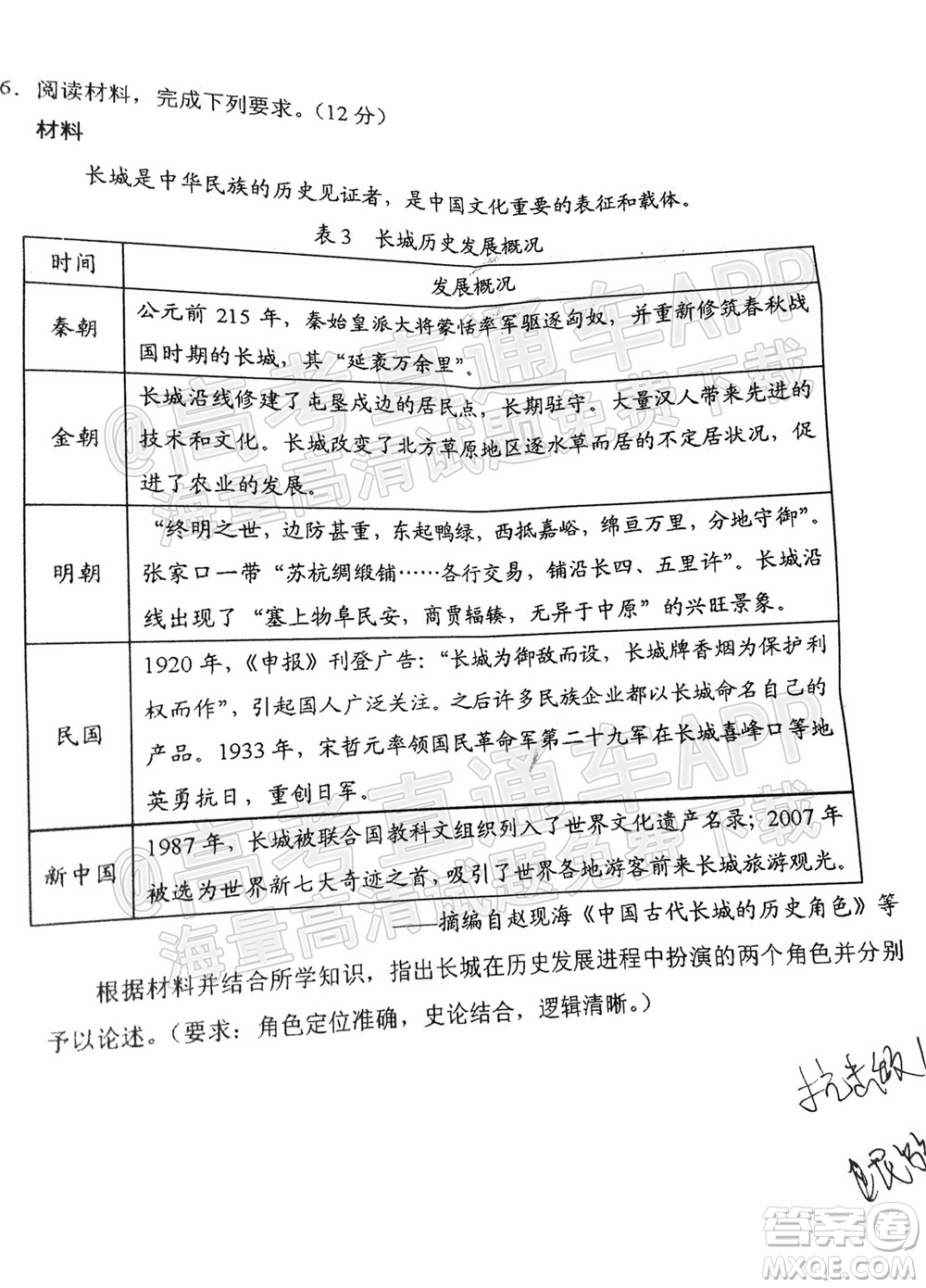 長(zhǎng)春市2022屆高三質(zhì)量監(jiān)測(cè)一歷史試題及答案