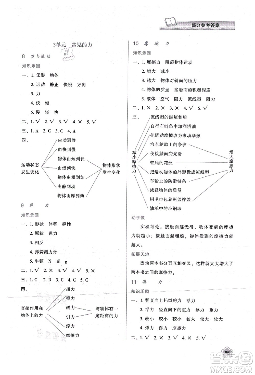 陜西人民教育出版社2021新課程學(xué)習(xí)與評(píng)價(jià)四年級(jí)科學(xué)上冊(cè)B版蘇教版答案
