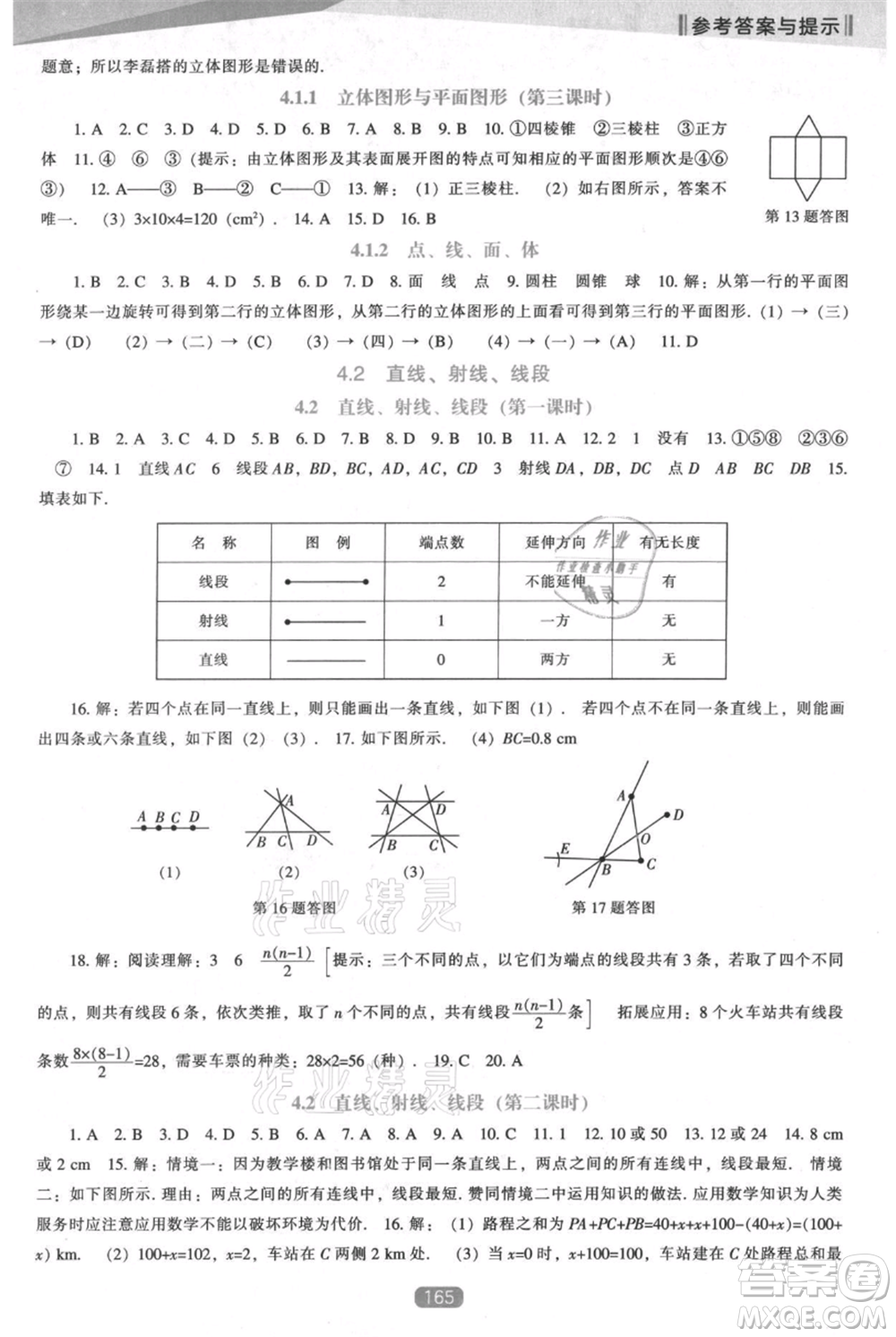 遼海出版社2021新課程數(shù)學(xué)能力培養(yǎng)七年級(jí)上冊(cè)人教版參考答案