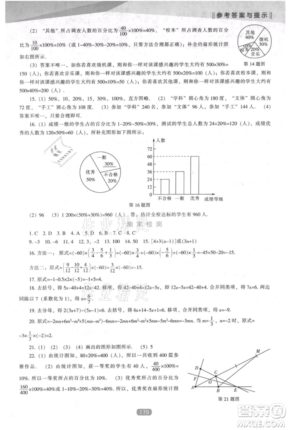 遼海出版社2021新課程數(shù)學(xué)能力培養(yǎng)七年級上冊北師大版參考答案