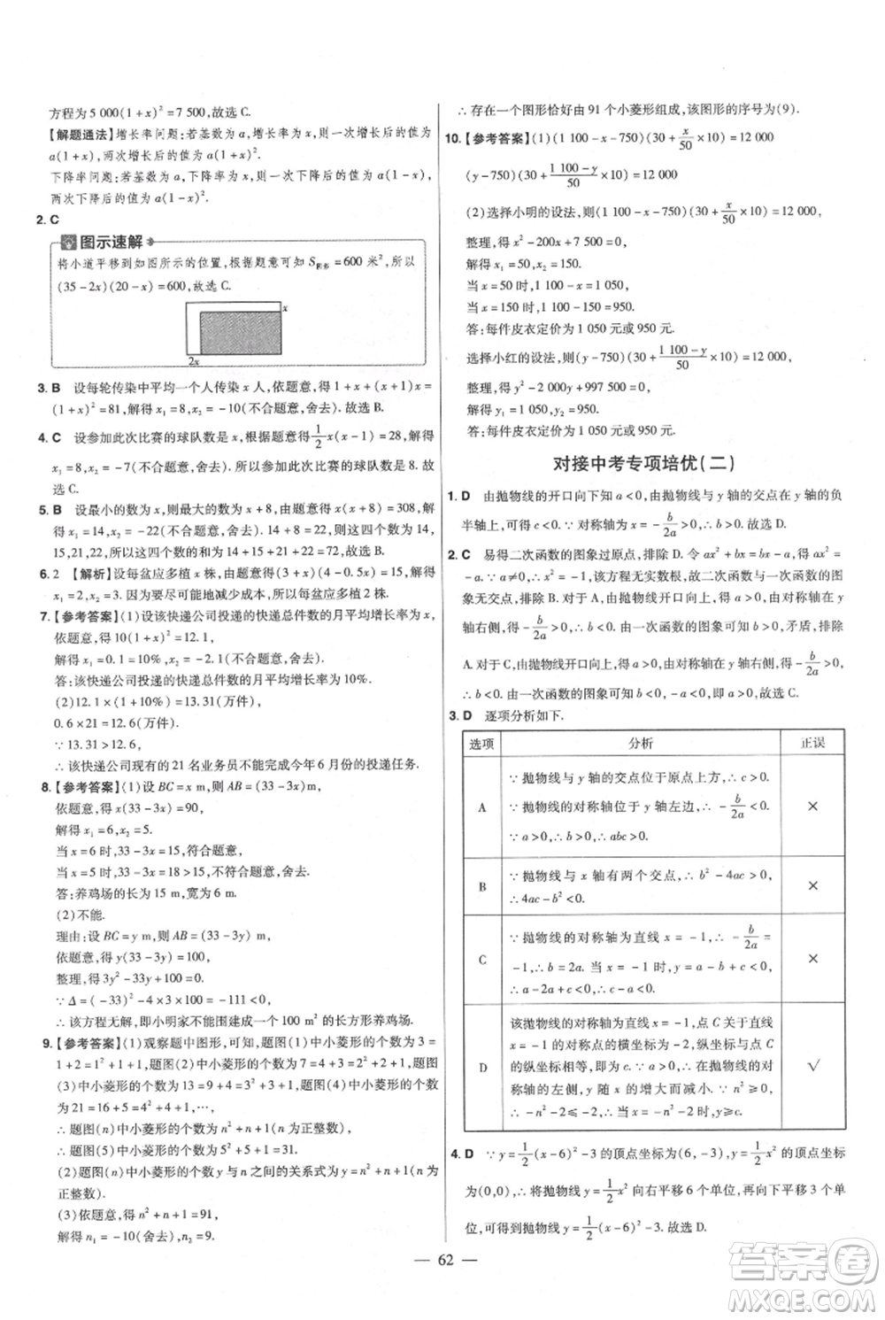 延邊教育出版社2021金考卷活頁題選初中同步單元雙測卷九年級(jí)上冊數(shù)學(xué)人教版參考答案