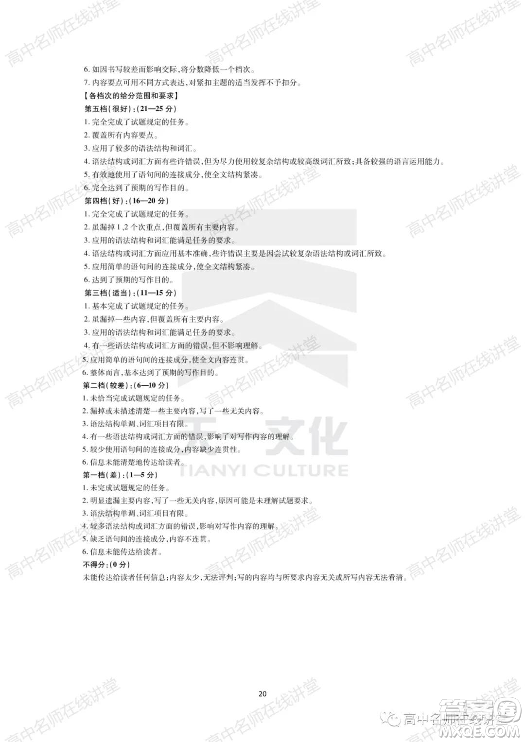 天一大聯(lián)考2021-2022學(xué)年高中畢業(yè)班階段性測(cè)試一英語(yǔ)試題及答案