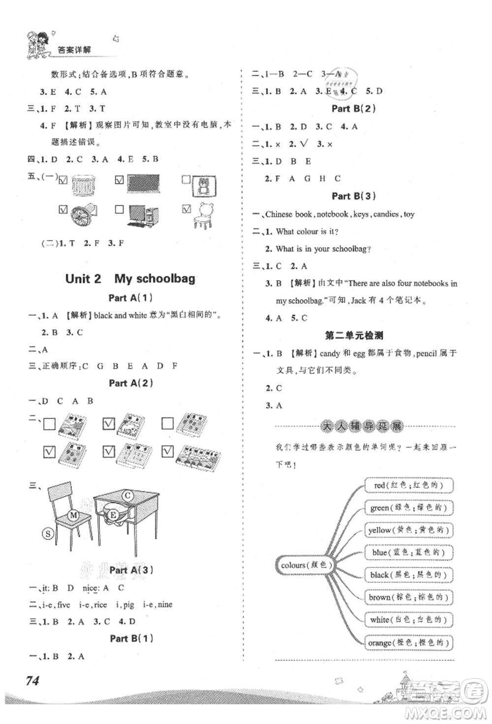 江西人民出版社2021王朝霞創(chuàng)維新課堂同步優(yōu)化訓(xùn)練四年級上冊英語人教版參考答案