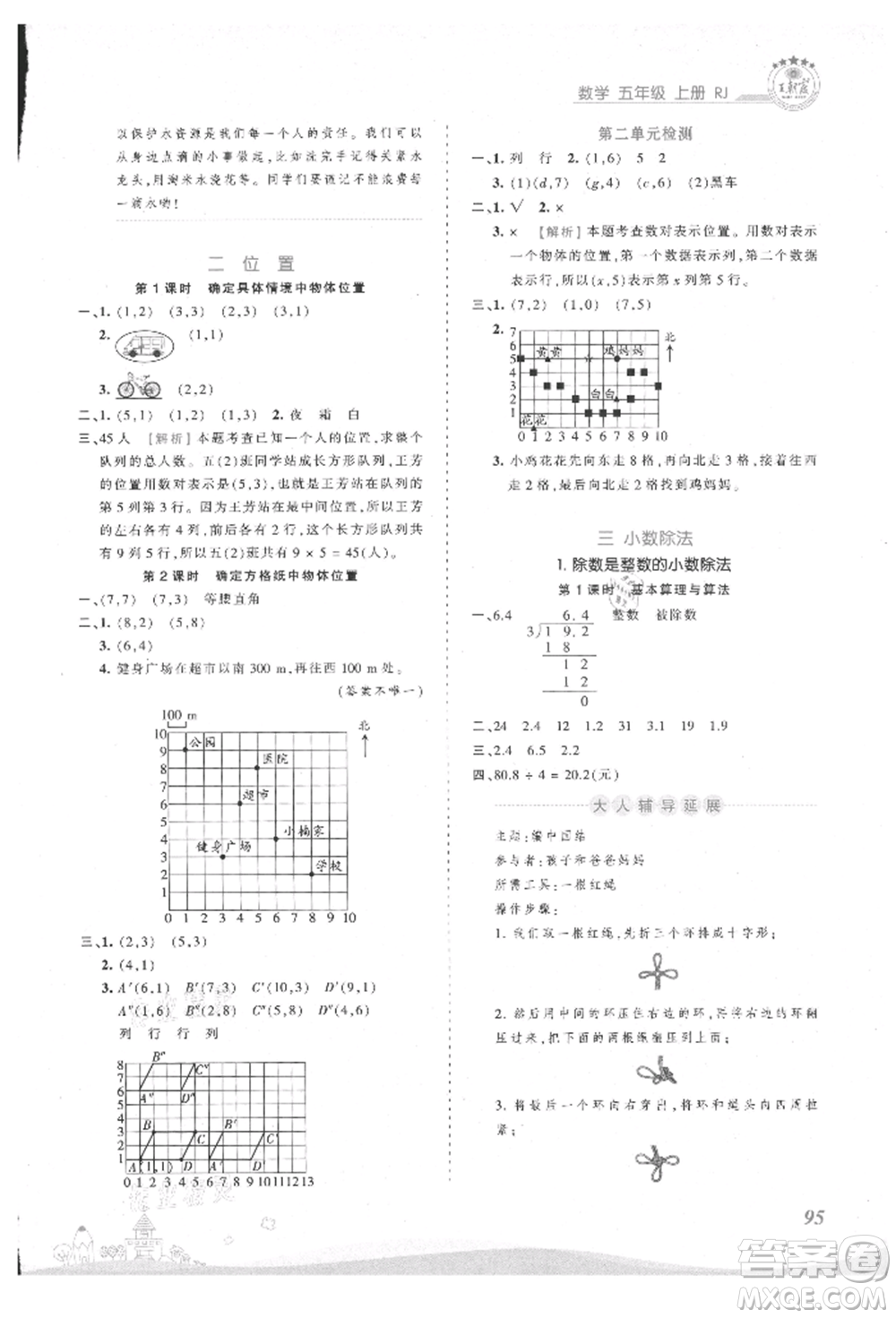江西人民出版社2021王朝霞創(chuàng)維新課堂同步優(yōu)化訓(xùn)練五年級上冊數(shù)學(xué)人教版參考答案