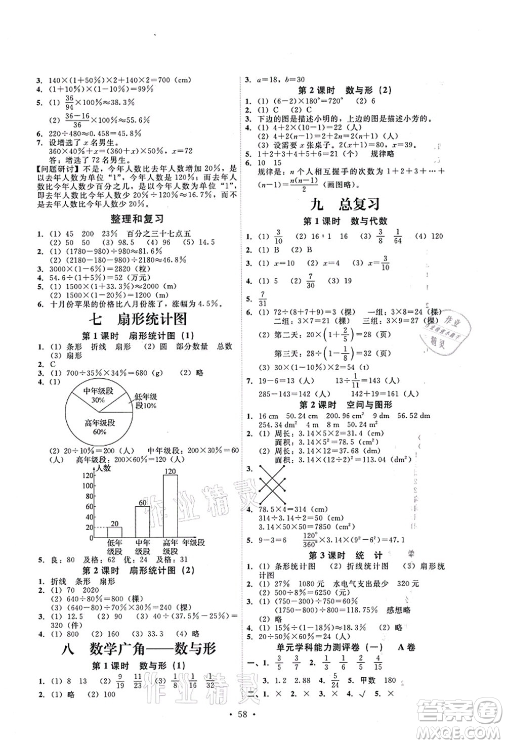 人民教育出版社2021能力培養(yǎng)與測試六年級數學上冊人教版湖南專版答案