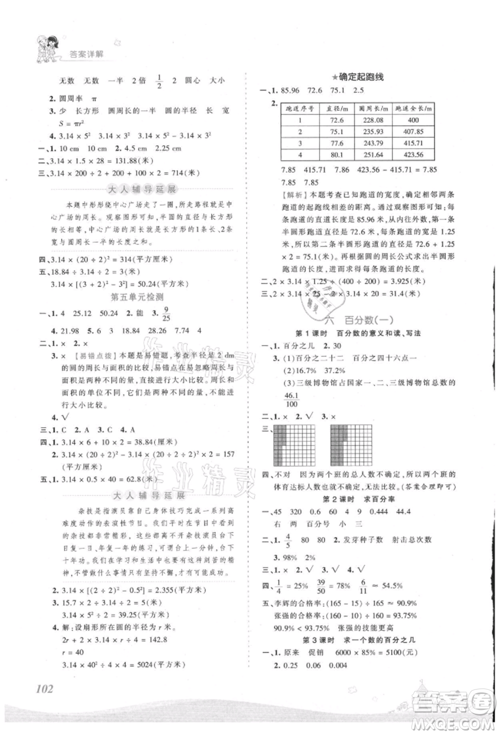 江西人民出版社2021王朝霞創(chuàng)維新課堂同步優(yōu)化訓(xùn)練六年級(jí)上冊(cè)數(shù)學(xué)人教版參考答案