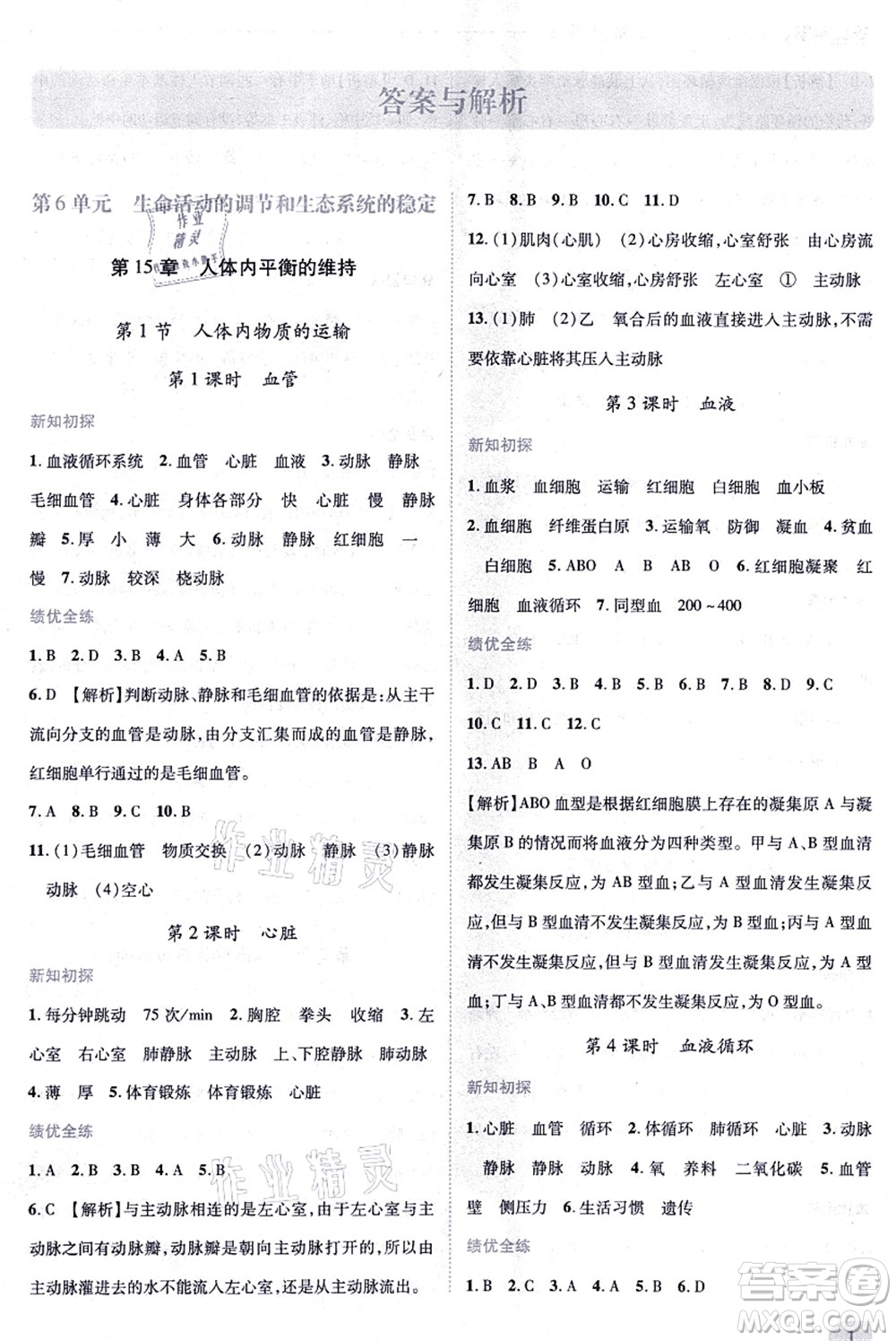 陜西師范大學(xué)出版總社有限公司2021績(jī)優(yōu)學(xué)案八年級(jí)生物上冊(cè)蘇科版答案