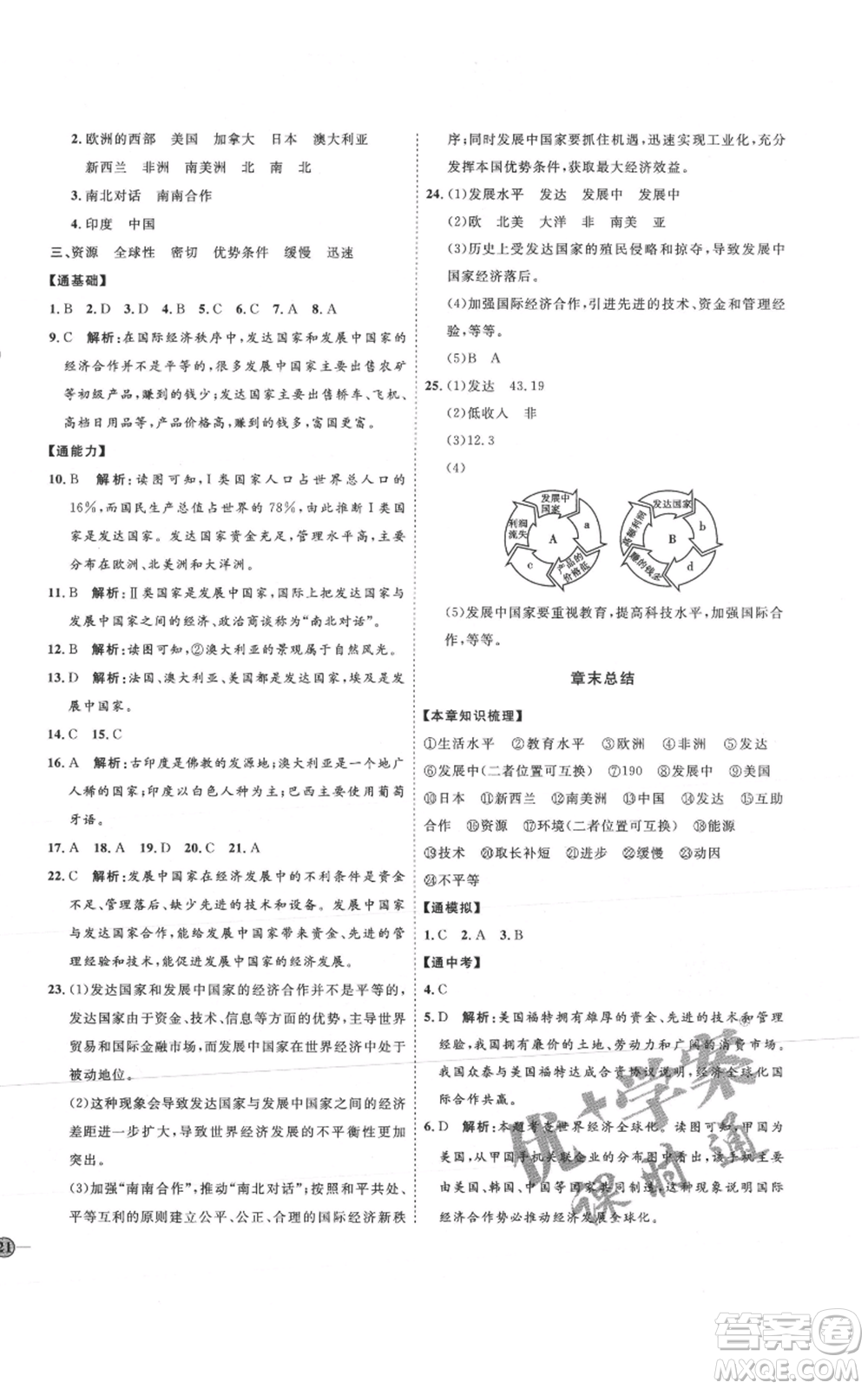 吉林教育出版社2021優(yōu)+學案課時通七年級上冊地理人教版P版參考答案