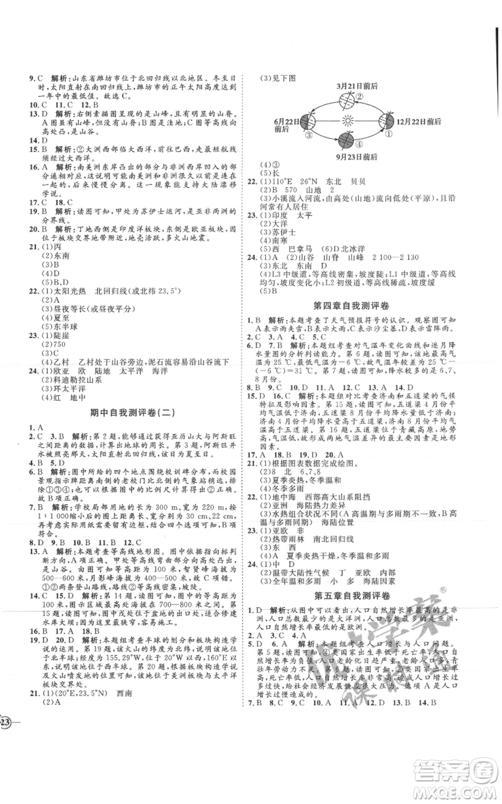 吉林教育出版社2021優(yōu)+學(xué)案課時(shí)通七年級(jí)上冊(cè)地理商務(wù)星球版X版參考答案