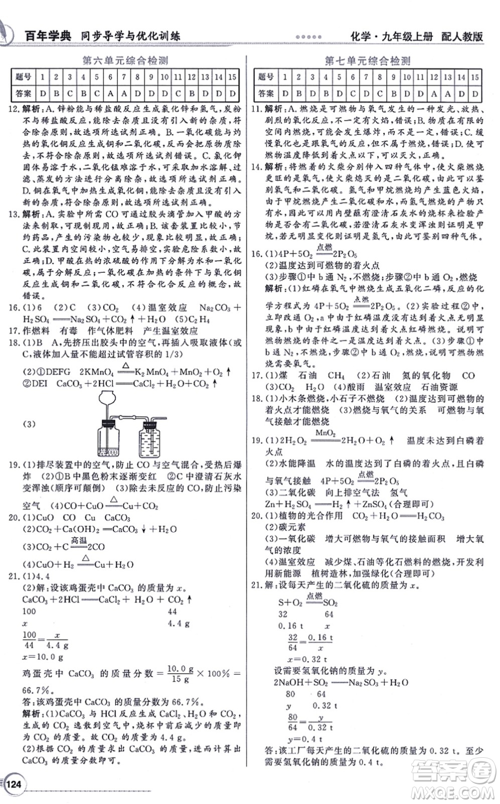 新世紀(jì)出版社2021同步導(dǎo)學(xué)與優(yōu)化訓(xùn)練九年級(jí)化學(xué)上冊(cè)人教版答案