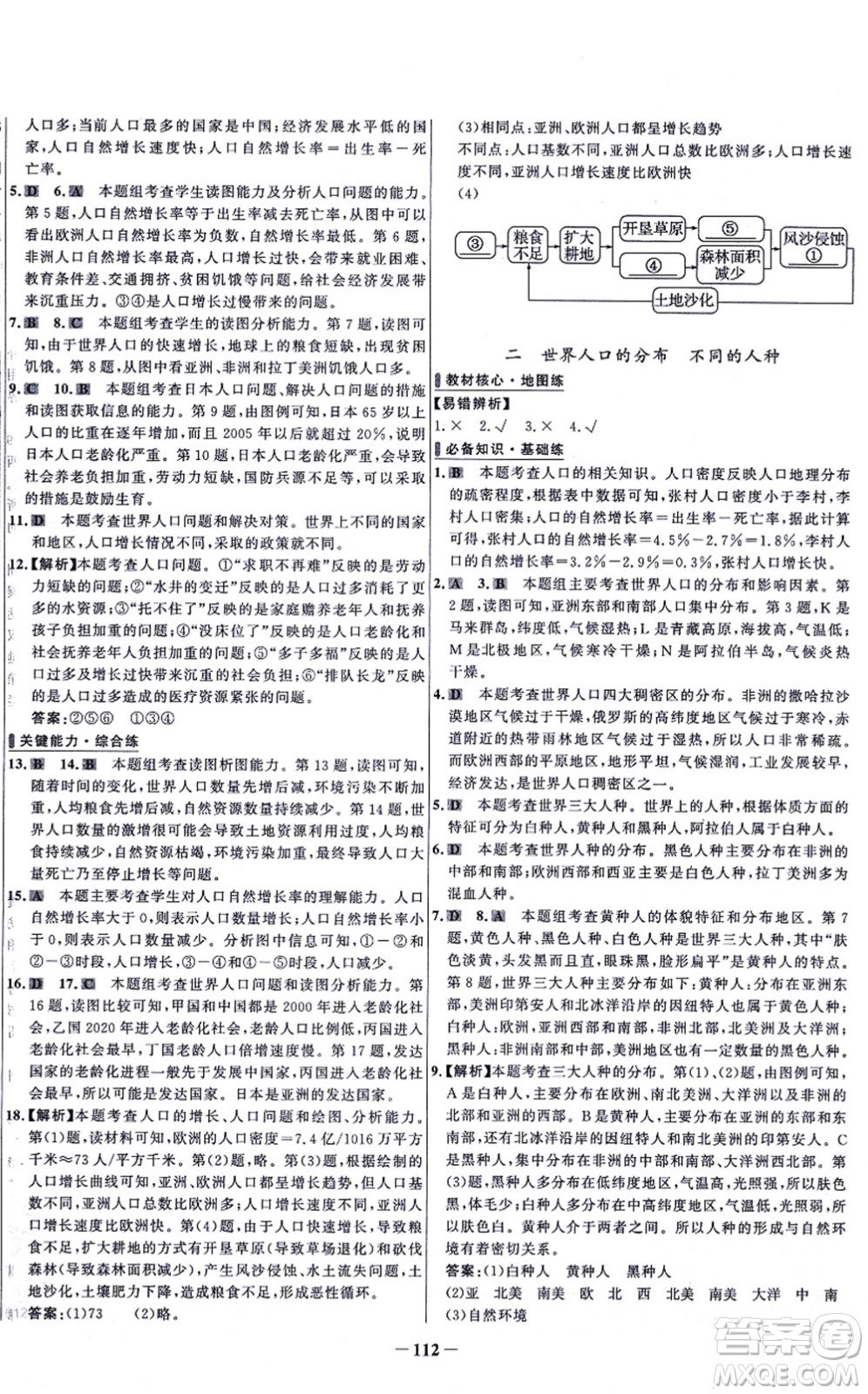 延邊大學(xué)出版社2021世紀(jì)金榜百練百勝七年級地理上冊人教版答案