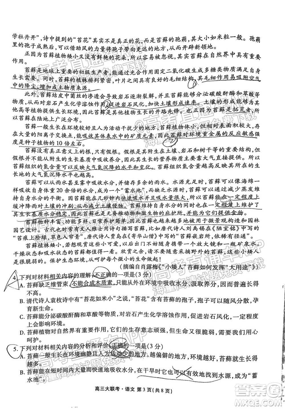 2022屆四省名校高三第一次大聯(lián)考語(yǔ)文試題及答案