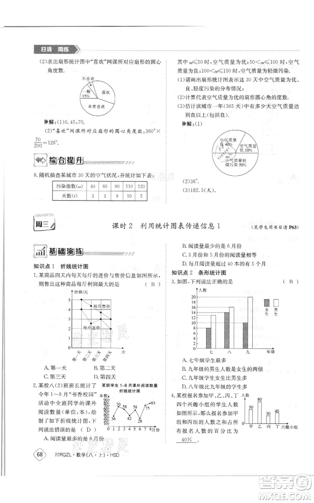 江西高校出版社2021日清周練八年級(jí)上冊(cè)數(shù)學(xué)華師大版參考答案