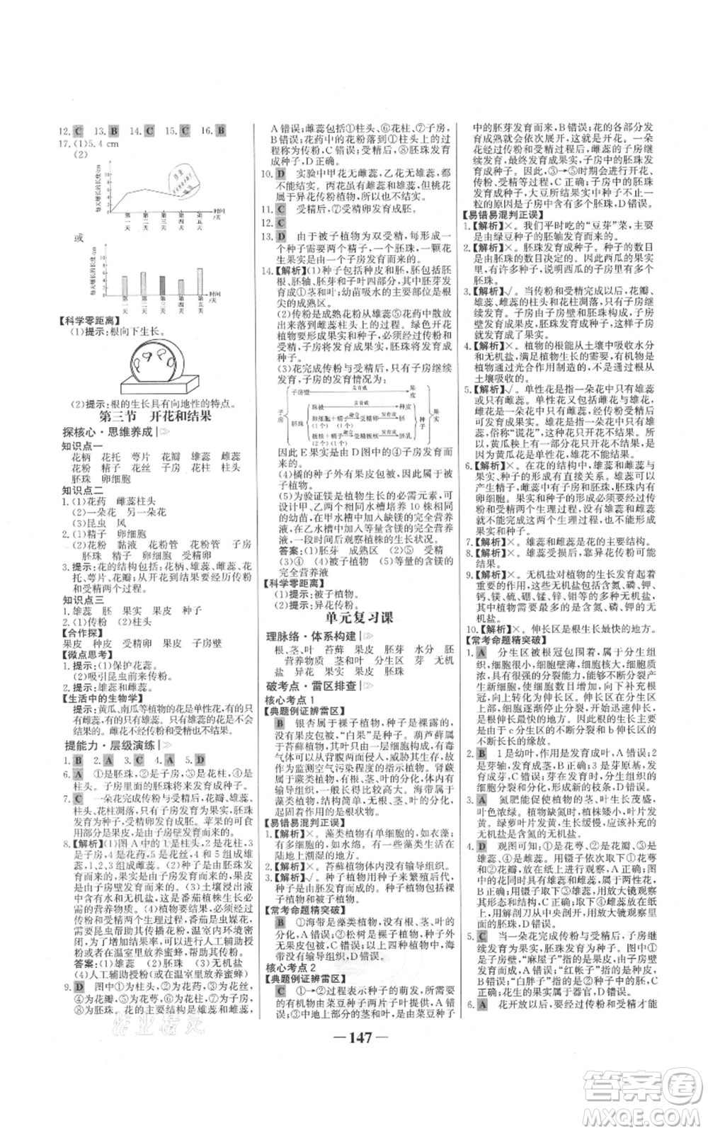 未來出版社2021世紀金榜金榜學(xué)案七年級上冊生物人教版河南專版參考答案