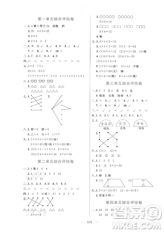 北方婦女兒童出版社2021狀元陪練課時優(yōu)化設計數(shù)學二年級上冊青島版答案