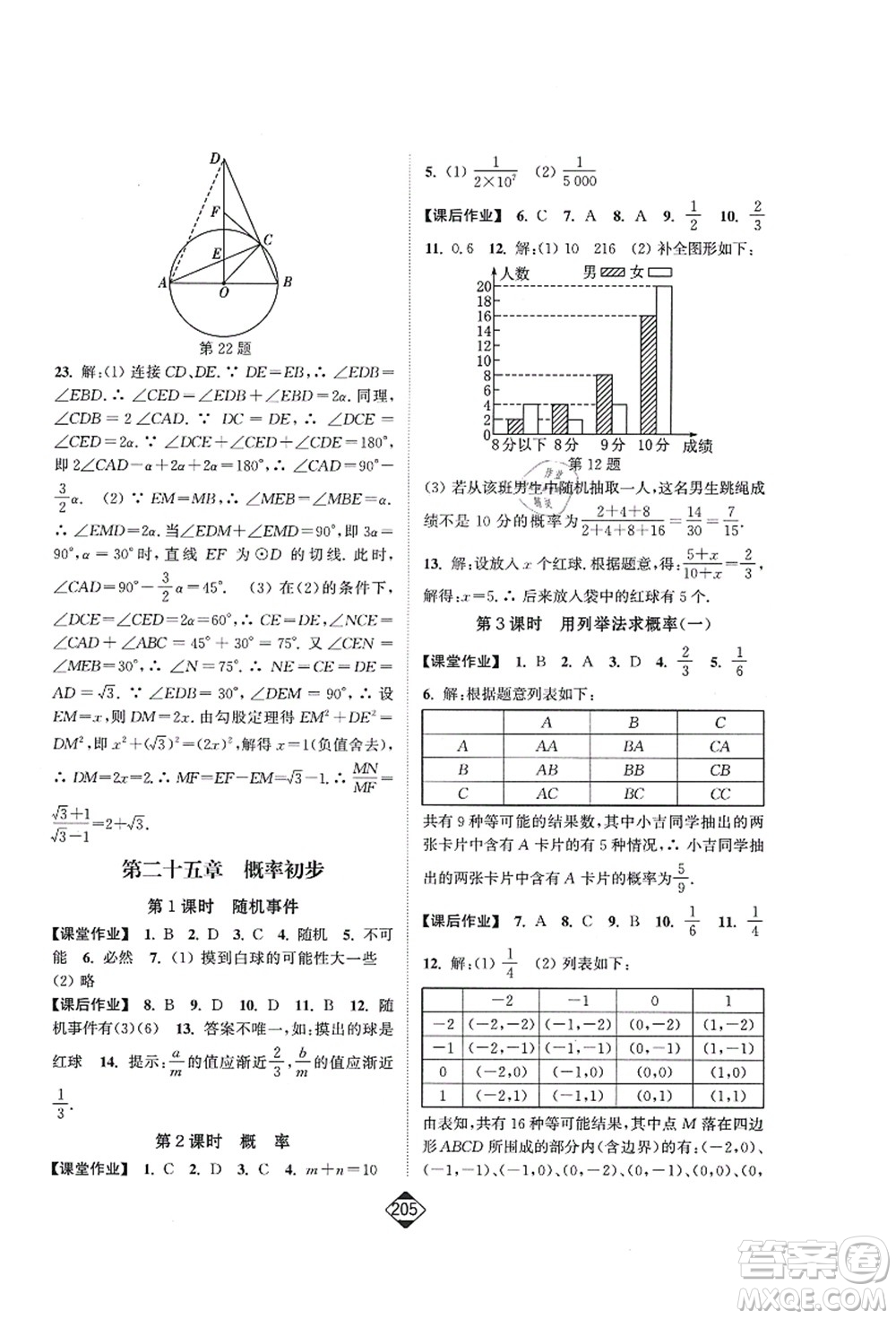 延邊大學(xué)出版社2021輕松作業(yè)本九年級(jí)數(shù)學(xué)上冊(cè)新課標(biāo)人教版答案