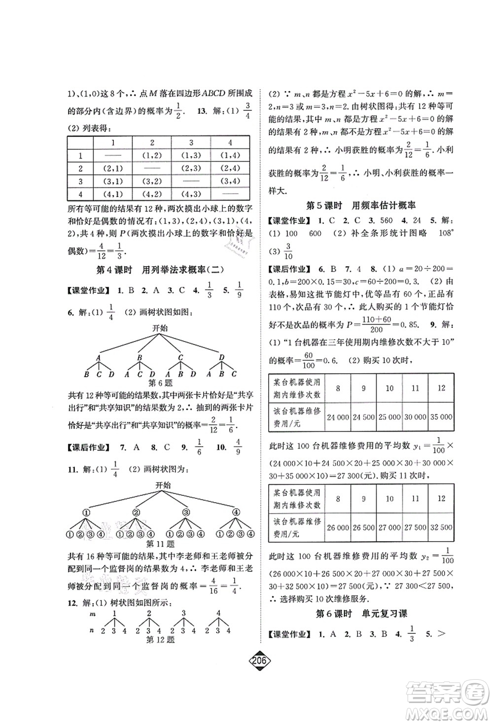 延邊大學(xué)出版社2021輕松作業(yè)本九年級(jí)數(shù)學(xué)上冊(cè)新課標(biāo)人教版答案