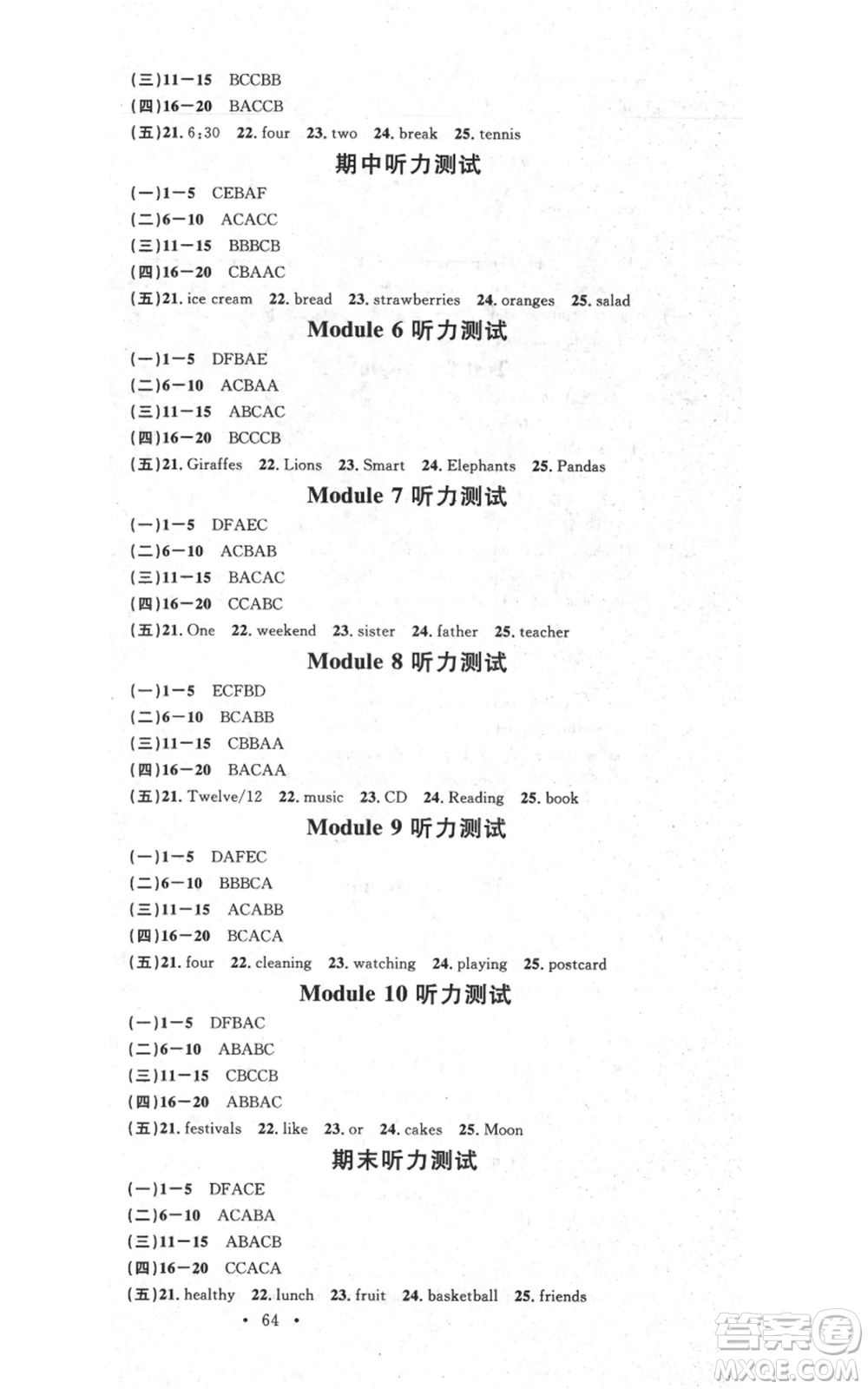 廣東經(jīng)濟(jì)出版社2021名校課堂七年級(jí)上冊(cè)英語(yǔ)外研版背記本參考答案