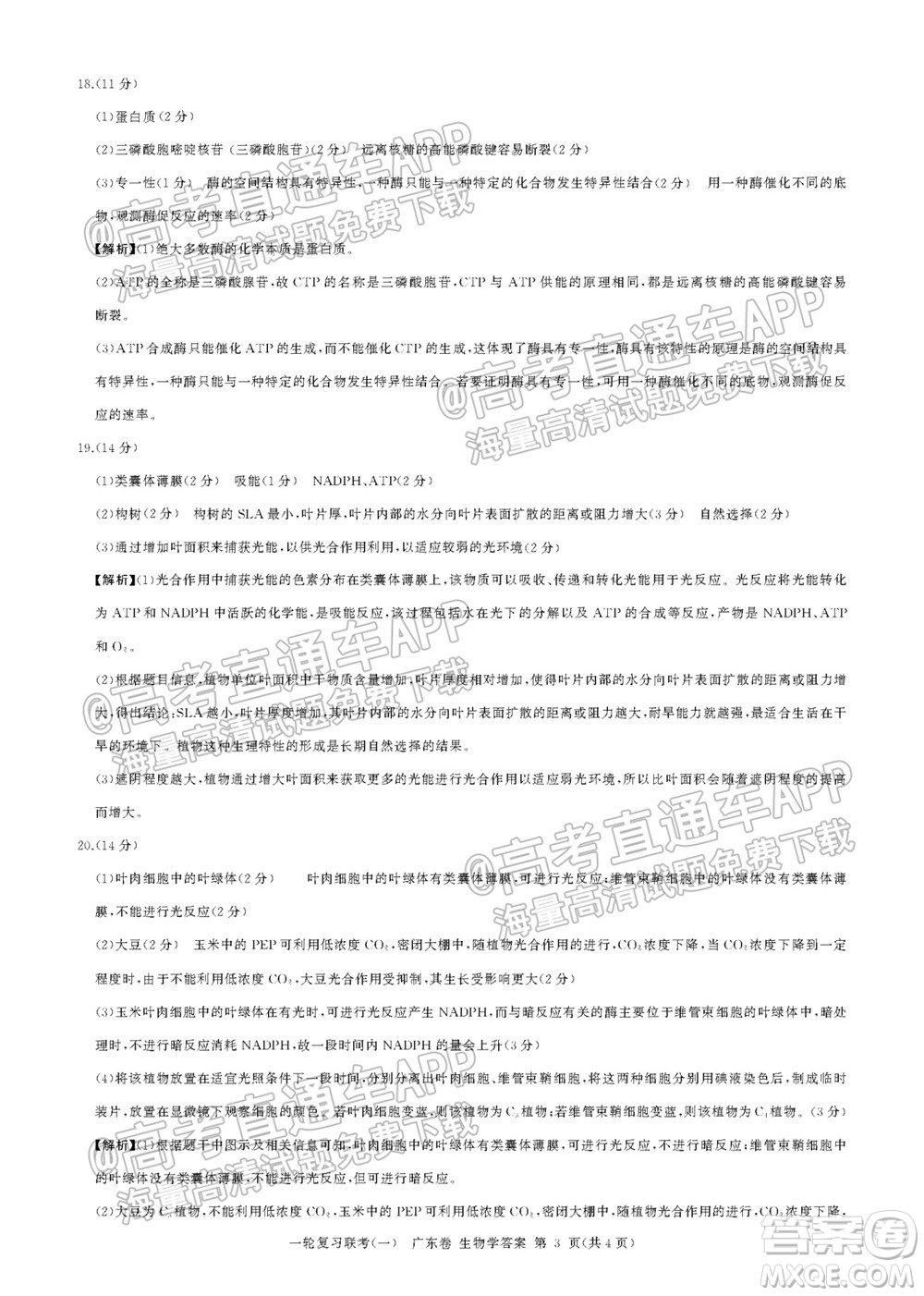 廣東百校聯(lián)考2022屆高三一輪復(fù)習(xí)聯(lián)考一廣東卷生物試卷及答案