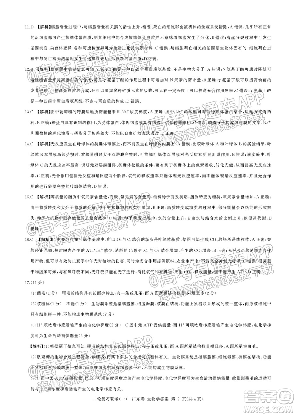 廣東百校聯(lián)考2022屆高三一輪復(fù)習(xí)聯(lián)考一廣東卷生物試卷及答案