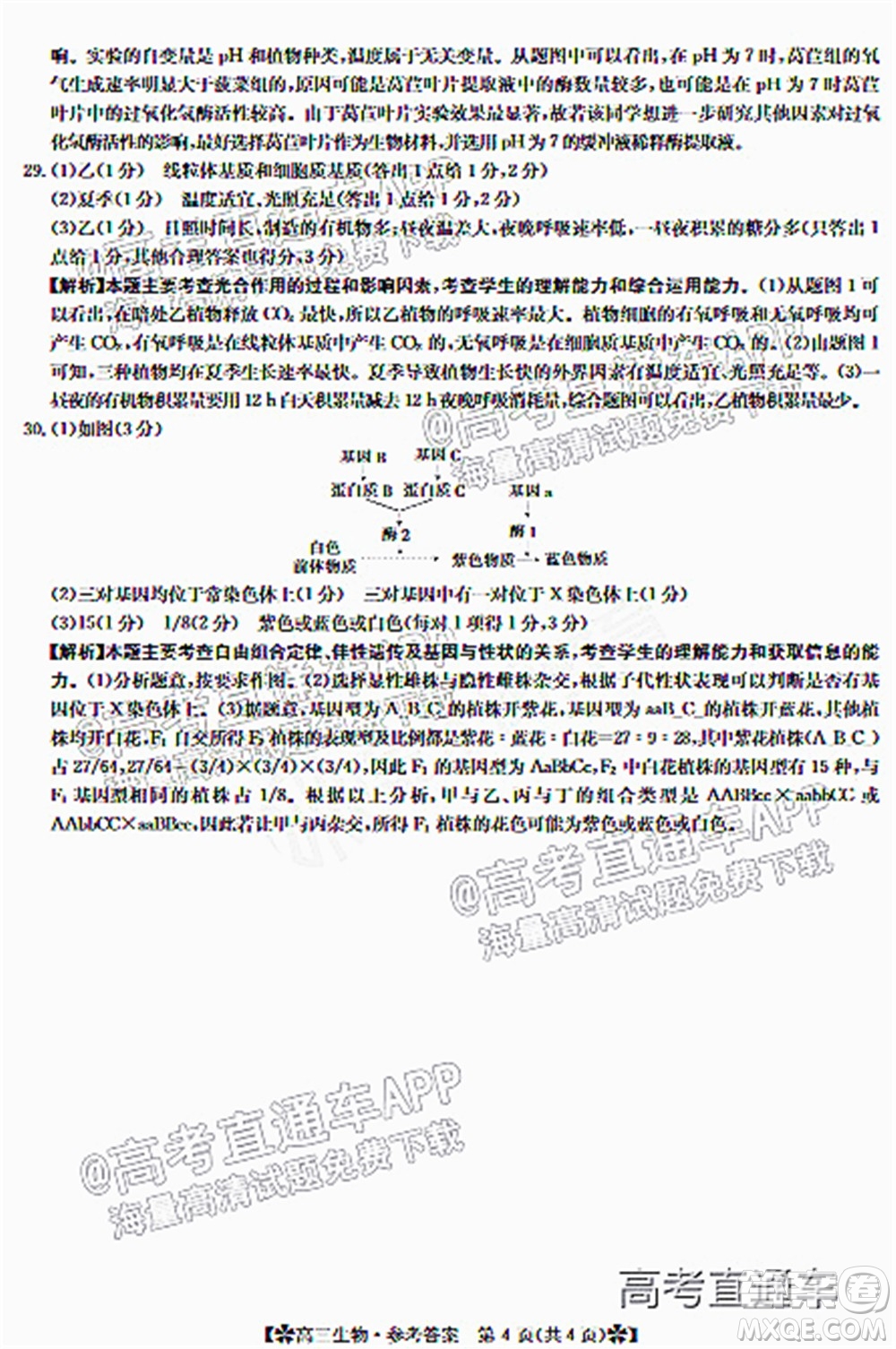 河南省2021-2022年度高三階段性檢測三生物試題及答案