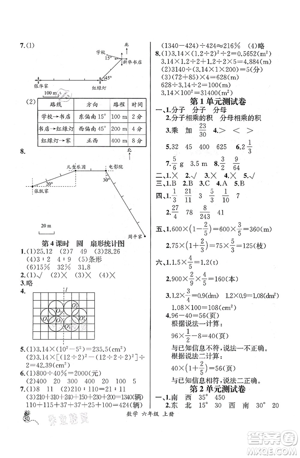 人民教育出版社2021同步解析與測(cè)評(píng)六年級(jí)數(shù)學(xué)上冊(cè)人教版云南專(zhuān)版答案