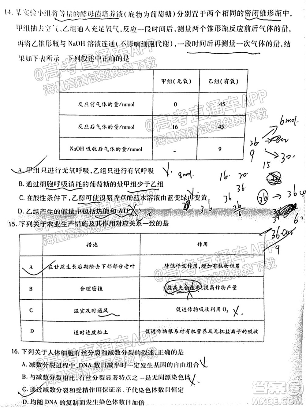 中原名校2021-2022學(xué)年上期第一次聯(lián)考高三生物試題及答案