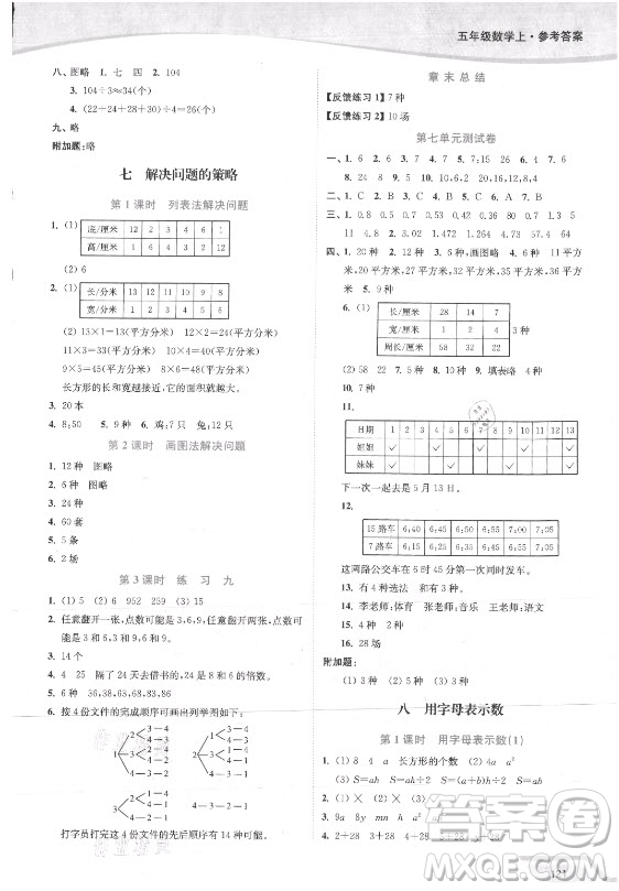 延邊大學(xué)出版社2021南通小題課時作業(yè)本五年級數(shù)學(xué)上冊蘇教版答案