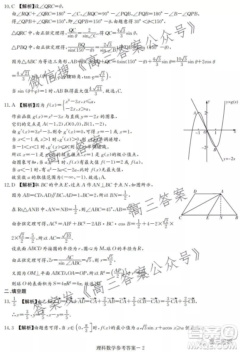 2022屆炎德英才大聯(lián)考高三月考試卷二全國卷理科數(shù)學(xué)試題及答案