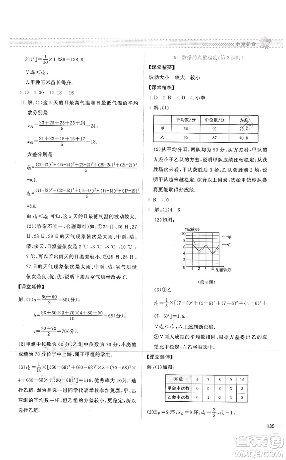 北京師范大學(xué)出版社2021課堂精練八年級數(shù)學(xué)上冊北師大版云南專版答案