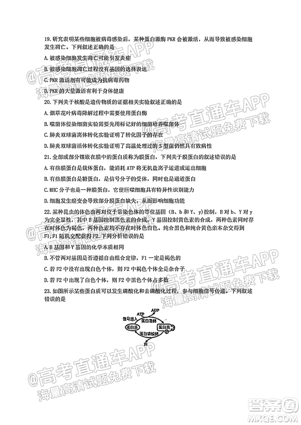 2021學年第一學期浙南名校聯(lián)盟第一次聯(lián)考生物試題及答案