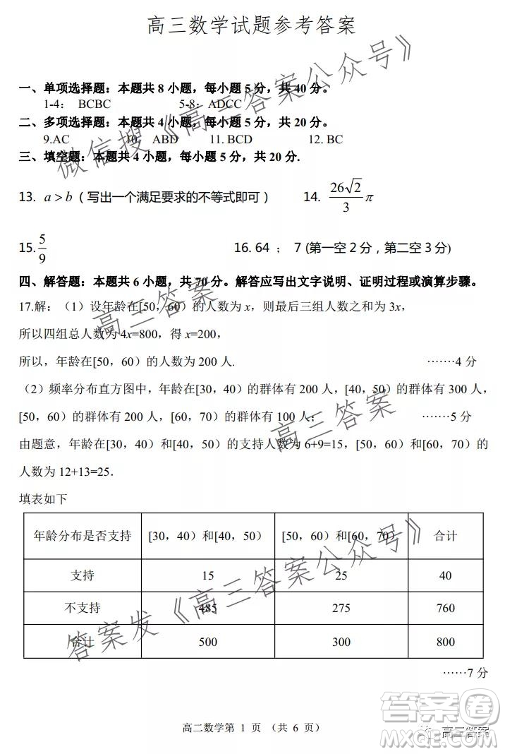山東2021-2022學(xué)年度高三階段性監(jiān)測(cè)數(shù)學(xué)試題及答案