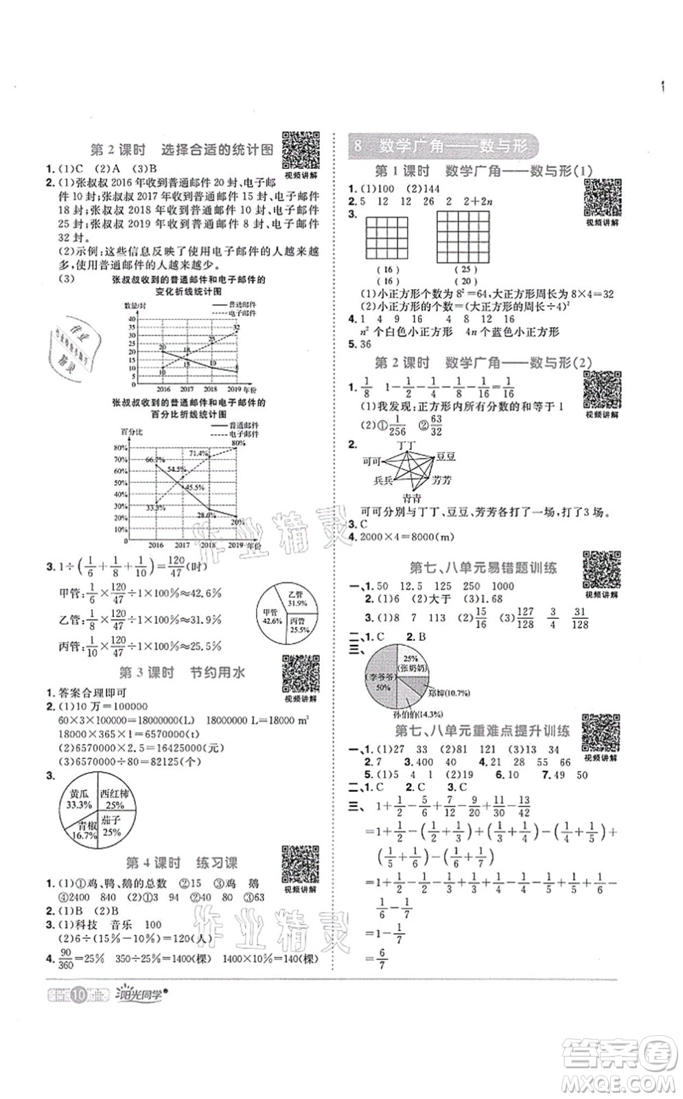 江西教育出版社2021陽光同學(xué)課時(shí)優(yōu)化作業(yè)六年級(jí)數(shù)學(xué)上冊(cè)RJ人教版菏澤專版答案