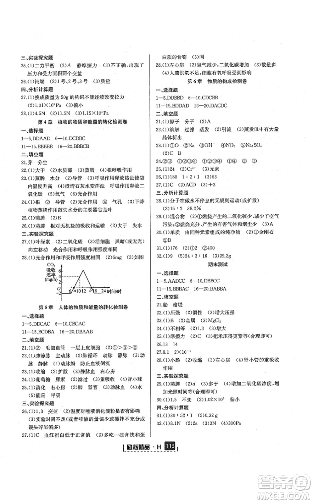 延邊人民出版社2021勵耘新同步八年級科學(xué)上冊AB本華師大版答案