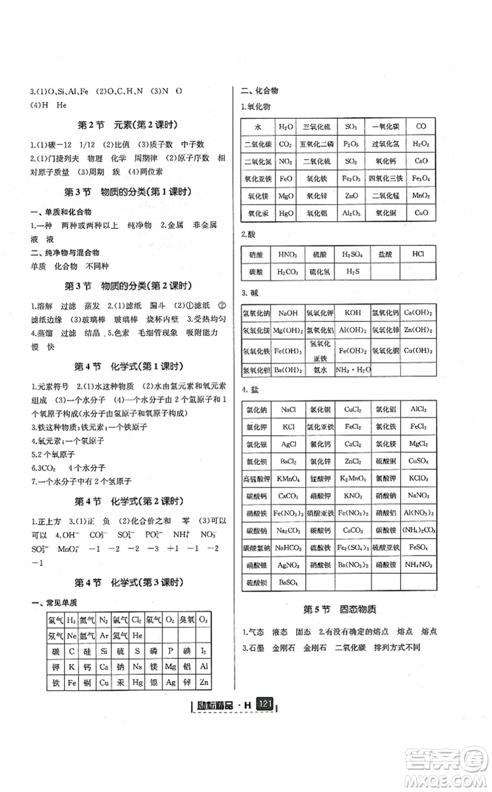 延邊人民出版社2021勵耘新同步八年級科學(xué)上冊AB本華師大版答案