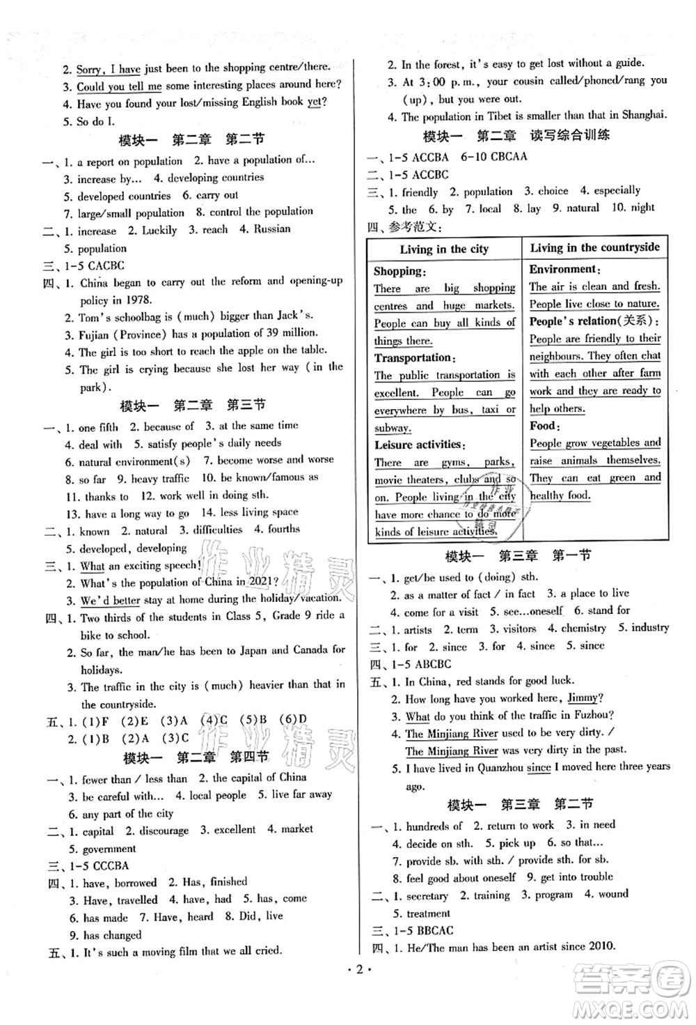 江蘇鳳凰美術(shù)出版社2021初中英語練習(xí)+過關(guān)測(cè)試九年級(jí)全一冊(cè)仁愛版答案
