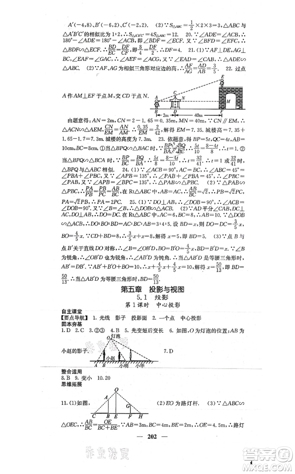 四川大學(xué)出版社2021課堂點(diǎn)睛九年級數(shù)學(xué)上冊北師版答案