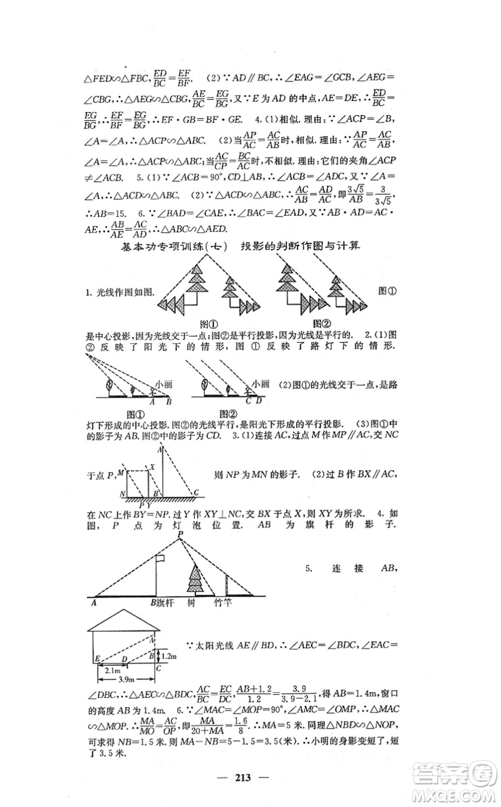 四川大學(xué)出版社2021課堂點(diǎn)睛九年級數(shù)學(xué)上冊北師版答案
