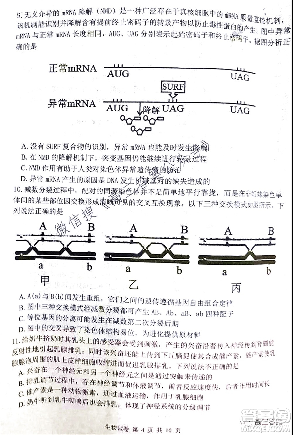 騰云聯(lián)盟2021-2022學年度上學期高三10月聯(lián)考生物學試題及答案