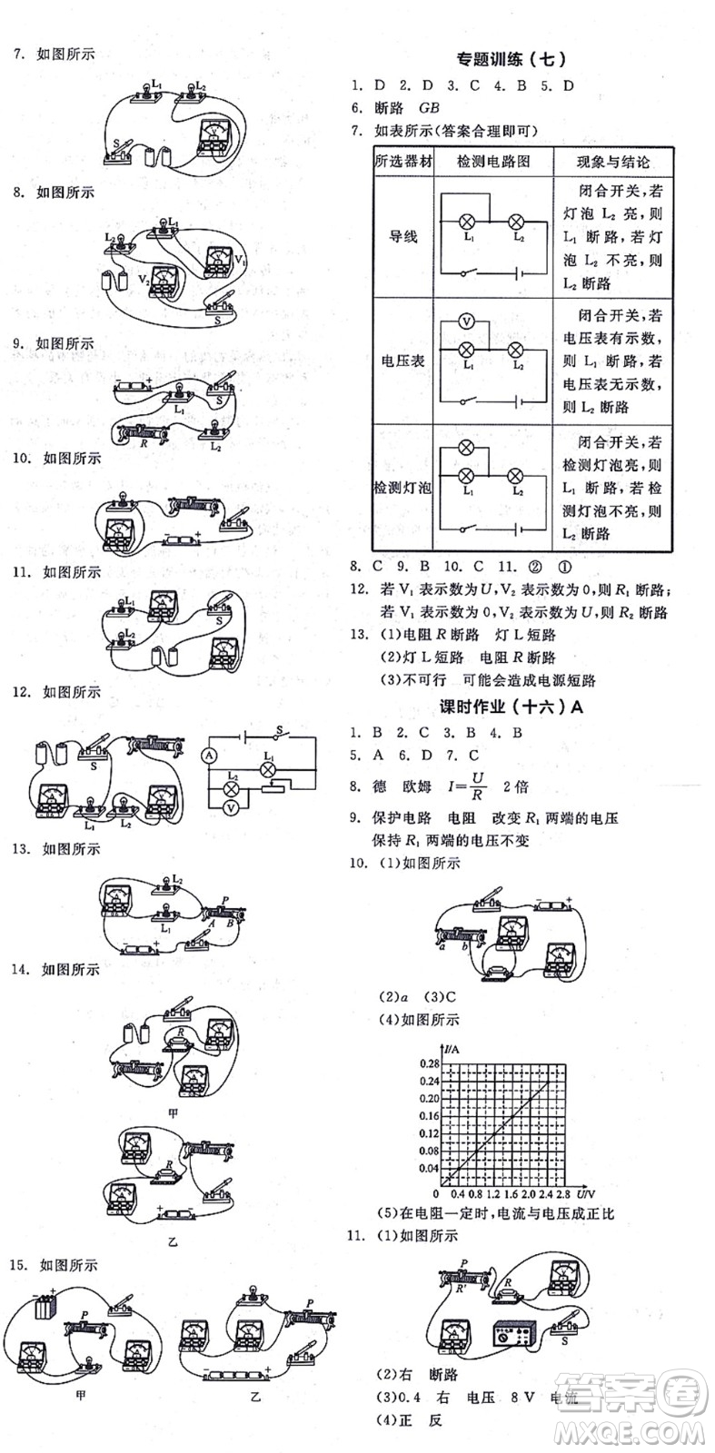 陽光出版社2021全品學(xué)練考聽課手冊九年級物理上冊SK蘇科版徐州專版答案